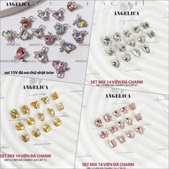 Set đá khối chùm Angel cao cấp mix sẵn siêu sáng đẹp đính móng cực tiện lợi cho chị em ngành
