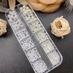 Ngọc nửa khay dài mix đủ size trang trí Nail siêu đẹp khay 1440v
