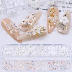 Khay cham nơ mix nhiều mẫu đính móng làm nailbox siêu đẹp