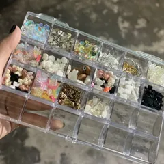 Hộp nhựa đựng móng giả cham đá đựng cọ đưng giấy lau gel các loại siêu tiện ích ngành nail