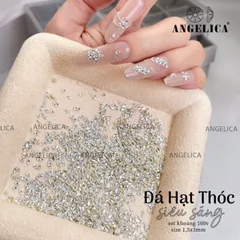 Set 100 viên Đá khối hạt thóc hạt gạo mini cao cấp Angel siêu sáng đẹp đính móng