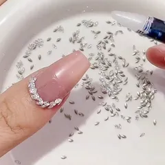 Set 100 viên Đá khối hạt thóc hạt gạo mini cao cấp Angel siêu sáng đẹp đính móng