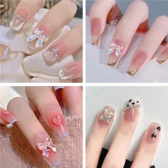 Set 50 cham nơ nhún , nơ thuỷ tinh nail đủ mẫu trang trí gắn móng siêu xinh hot trend
