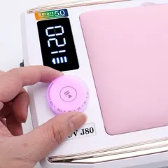 Máy hơ gel tích điện OSANUV J80 công suất cao 380w 48 bóng LED/UV khoang to pin khoẻ có đệm kê tay da PU CHÍNH HÃNG