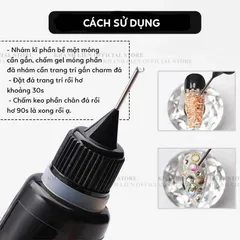 Bút gel Vinimay mẫu mới đính cham đá siêu chắc vẽ nổi tạo hình nail đa năng Chính Hãng chai 15ml