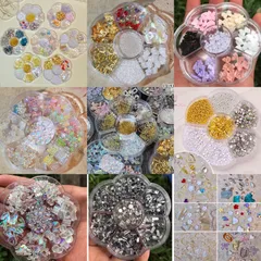Cham đủ mẫu khay hoa tròn trang trí móng mix nhiều mẫu siêu đẹp