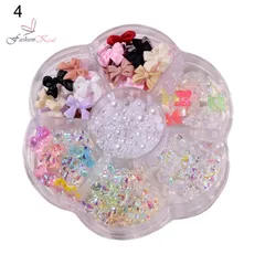 Cham đủ mẫu khay hoa tròn trang trí móng mix nhiều mẫu siêu đẹp