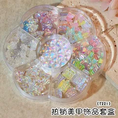 Cham đủ mẫu khay hoa tròn trang trí móng mix nhiều mẫu siêu đẹp