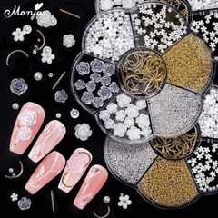 Cham đủ mẫu khay hoa tròn trang trí móng mix nhiều mẫu siêu đẹp