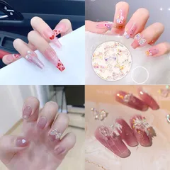 Cham nail khay hoa mix đủ mẫu đính móng siêu đẹp