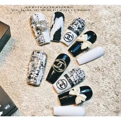 Gel xi măng đen trắng trang trí tạo kiểu nail siêu đẹp
