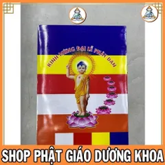 CỜ POLIME CÓ IN HÌNH PHẬT 1 BỊCH / KHOẢNG 100 TẤM CỠ 20CM X 30CM Dương Khoa_0398142241