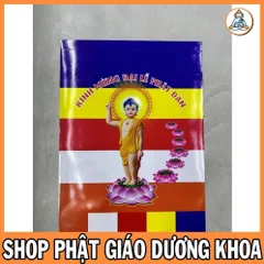 CỜ POLIME CÓ IN HÌNH PHẬT 1 BỊCH / KHOẢNG 100 TẤM CỠ 20CM X 30CM Dương Khoa_0398142241