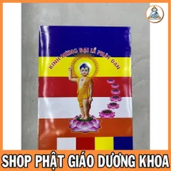 CỜ POLIME CÓ IN HÌNH PHẬT 1 BỊCH / KHOẢNG 100 TẤM CỠ 20CM X 30CM Dương Khoa_0398142241