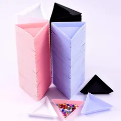 Set 5C khay nhựa tam giác đựng cham đá chụp hình nail đa năng