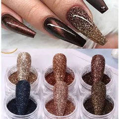 Set nhũ rắc khổng tước 6 màu siêu sáng đẹp trang trí tạo kiểu nail siêu Hot