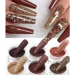 Set nhũ rắc khổng tước 6 màu siêu sáng đẹp trang trí tạo kiểu nail siêu Hot