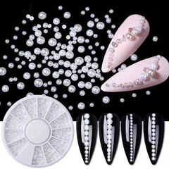 Ngọc nửa khay tròn mix đủ size trang trí đính móng siêu đẹp