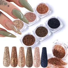 Set nhũ rắc khổng tước 6 màu siêu sáng đẹp trang trí tạo kiểu nail siêu Hot