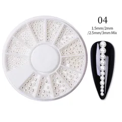 Ngọc nửa khay tròn mix đủ size trang trí đính móng siêu đẹp