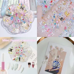 Khay cham tròn đính móng mix đủ mẫu siêu đẹp