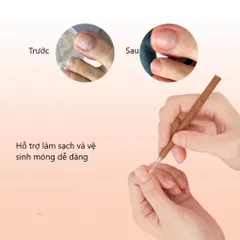 ( Giá sỉ ) Set 10 cây lấy khoé gỗ 2 đầu - Dụng cụ lấy khoé chân Nail thép không gỉ chuẩn Loại 1 lưỡi mảnh siêu bền