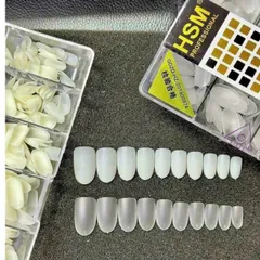 ( CHÍNH HÃNG ) Móng úp HSM đủ phom nhám sẵn chuẩn xịn hộp 500 móng chuyên dụng loại mỏng dẻo ôm phom siêu bền