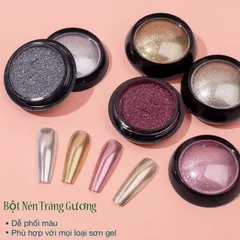 Bột tráng gương tạo kiểu nail tráng gương siêu sáng đủ màu HOT