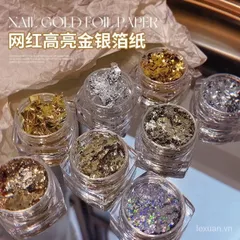 Giấy nhũ vàng bạc khổng tước xà cừ design móng đủ mẫu cần thiết ngành nail