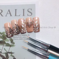 Set cọ nét 3 màu vẽ móng đủ size siêu mảnh vẽ móng