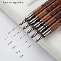 Set cọ nét cọ râu cán gỗ siêu mảnh lông xịn kẻ vẽ móng đủ size cao cấp ngành nail