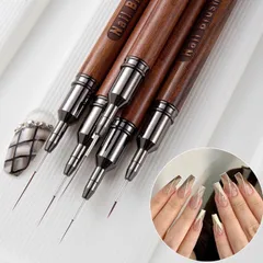Set cọ nét cọ râu cán gỗ siêu mảnh lông xịn kẻ vẽ móng đủ size cao cấp ngành nail