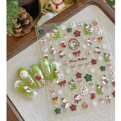 [ Mẫu mới HOT ] Sticker Hình dán lụa 5D nổi mẫu Giáng Sinh Noen trang trí móng cực đẹp mã HOT XU HƯỚNG NAIL