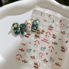 [ Mẫu mới HOT ] Sticker Hình dán lụa 5D nổi mẫu Giáng Sinh Noen trang trí móng cực đẹp mã HOT XU HƯỚNG NAIL