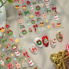 [ Mẫu mới HOT ] Sticker Hình dán lụa 5D nổi mẫu Giáng Sinh Noen trang trí móng cực đẹp mã HOT XU HƯỚNG NAIL