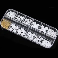 Khay cham hoa nhí mix bi ngọc trang trí đính móng siêu đẹp