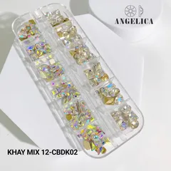 Khay đá khối Angel mix 2 loại cao cấp đính móng siêu sáng đẹp đủ màu Hot