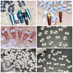 Cham nơ bột set 50c đính trang trí móng siêu xinh
