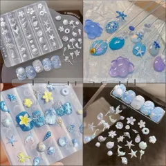 Khuôn silicon tạo hình charm vỏ sò ốc biển nhiều kiểu siêu HO.T ngành Nail