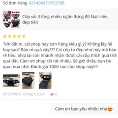 Cốp vải 2 tầng nhiều ngăn đựng đồ nail mi trang điểm siêu đẹp