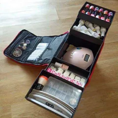 Cốp vải 2 tầng nhiều ngăn đựng đồ nail mi trang điểm siêu đẹp