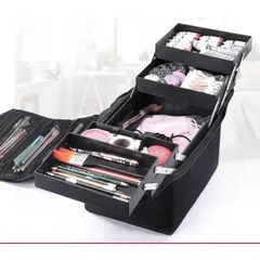Cốp vải 2 tầng nhiều ngăn đựng đồ nail mi trang điểm siêu đẹp