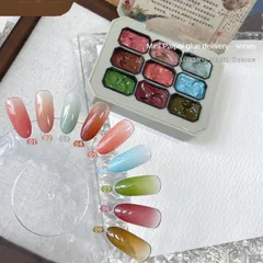 Khay gel dặm Ombre Nail 9 màu - Gel vẽ móng đa năng mẫu mới nhất Siêu HOT