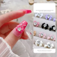 Set cham nơ nhuỵ đá đính móng mẫu mới siêu đẹp