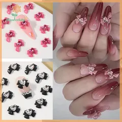 Set cham nơ nhuỵ đá đính móng mẫu mới siêu đẹp