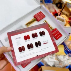 Set sơn gel Milan đỏ 6 màu cơ bản chất siêu đặc đẹp tặng bảng màu full chai 15ml CHÍNH HÃNG