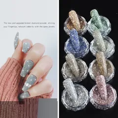 Set 8 hũ nhũ rắc móng flash siêu sáng đẹp trang trí móng siêu Hot