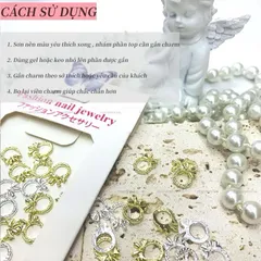Set 20 charm nơ tròn kim loại cao cấp siêu sáng đính trang trí móng mẫu HOT