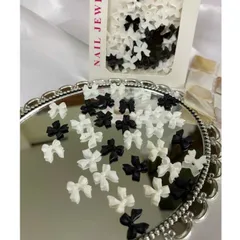 Set phụ kiện cham nơ đen trắng đính móng các mẫu HOT NHẤT