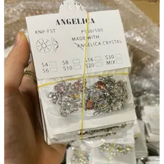 Set 14 viên đá khối mix charm nơ cao cấp Angelica đính trang trí móng siêu sáng đẹp